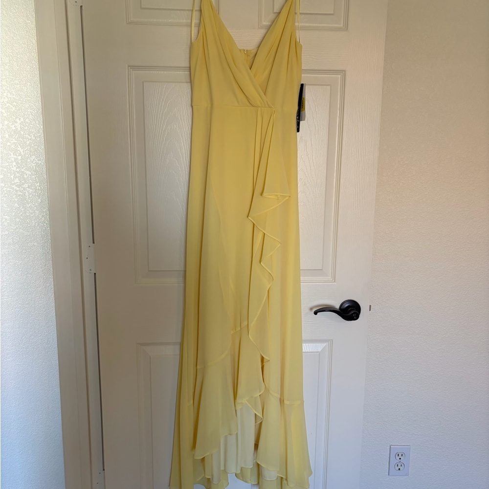 Sequin Hearts Yellow High Low Dress